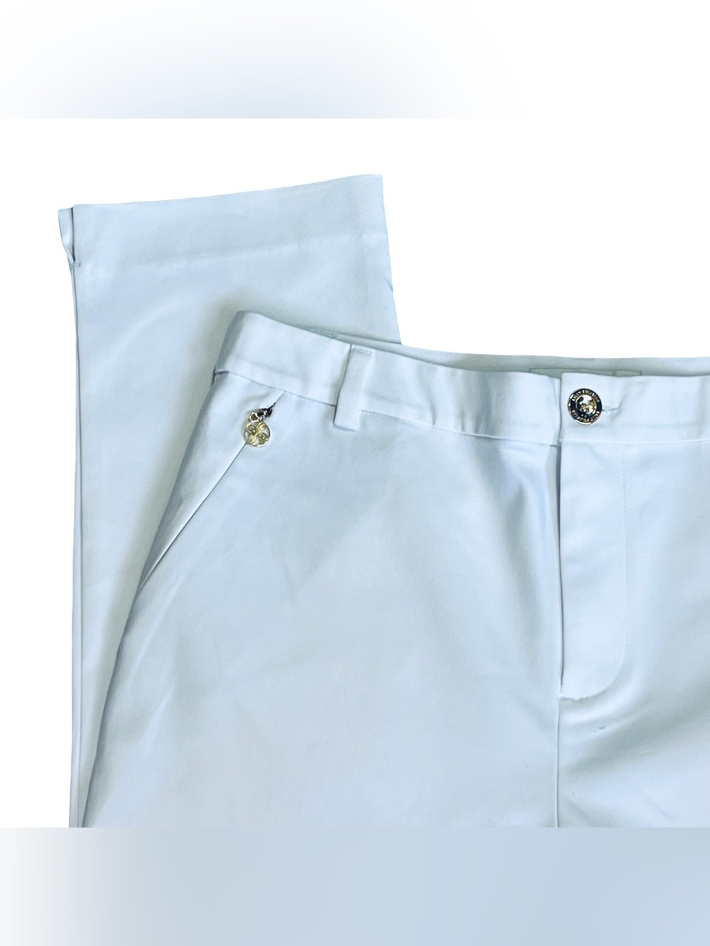 Lilly Pulitzer Women’s 12 White Luxetic Pants Ana High Rise Straight Leg Ankle - Picture 5 of 16